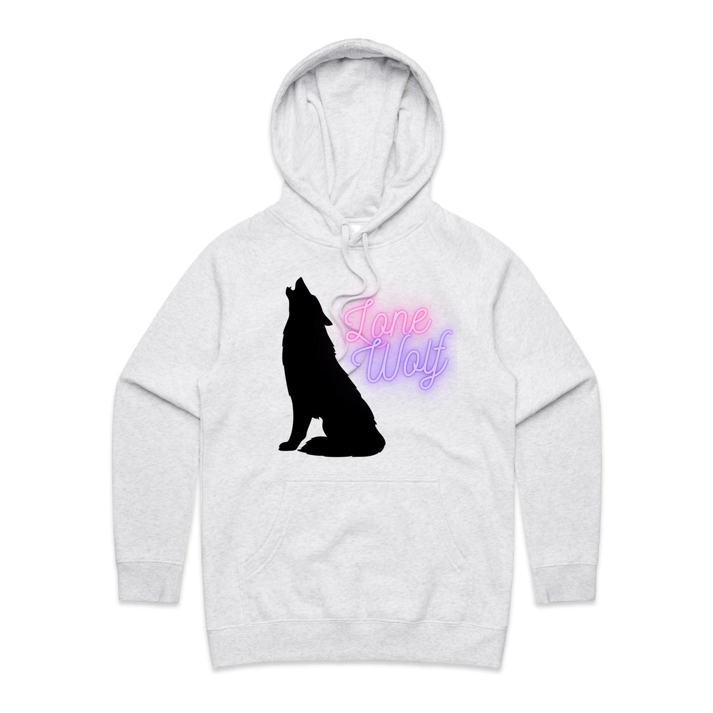 Lone Wolf Women's Hoodie - White/Pink/Grey