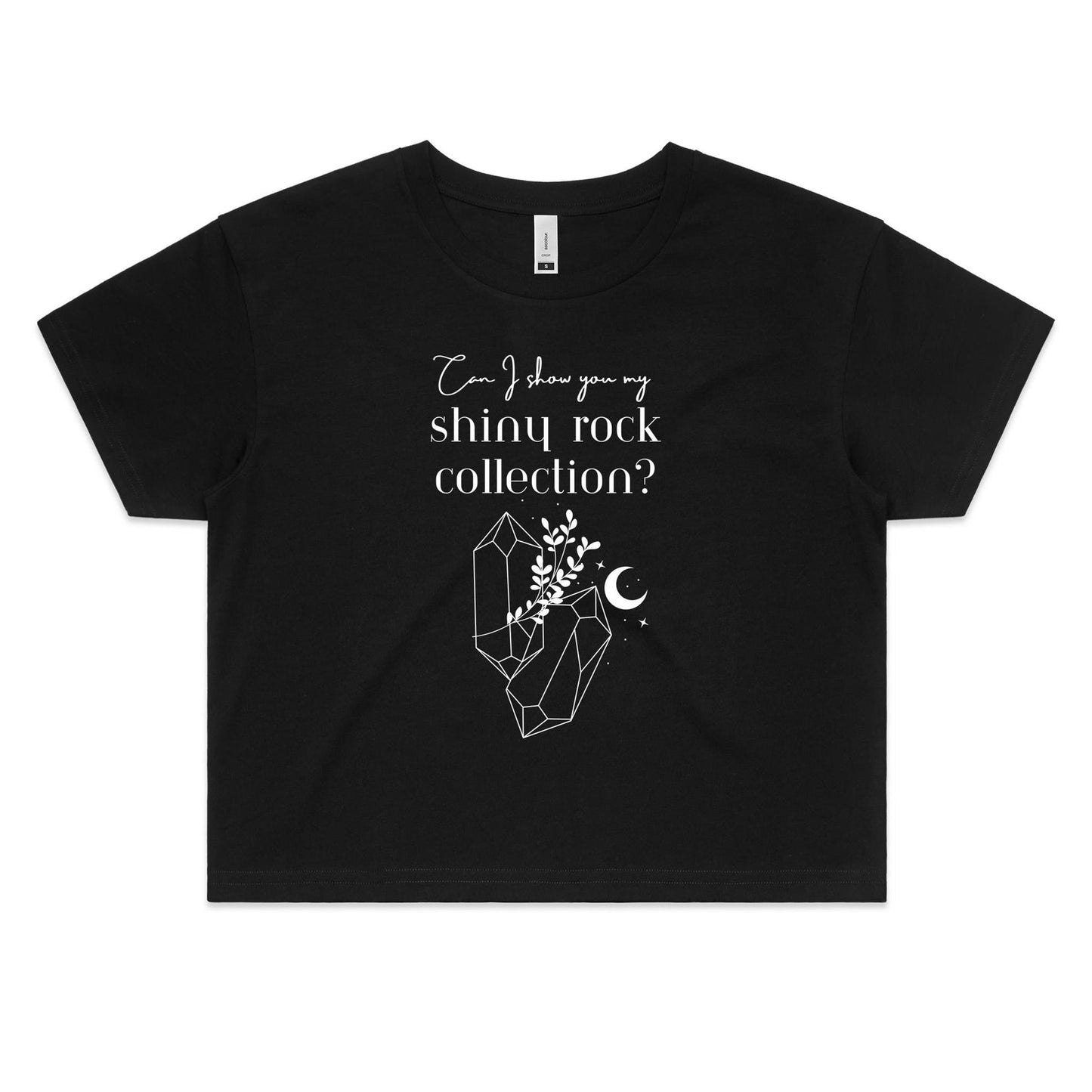 Shiny Rocks Cropped Tee - Black