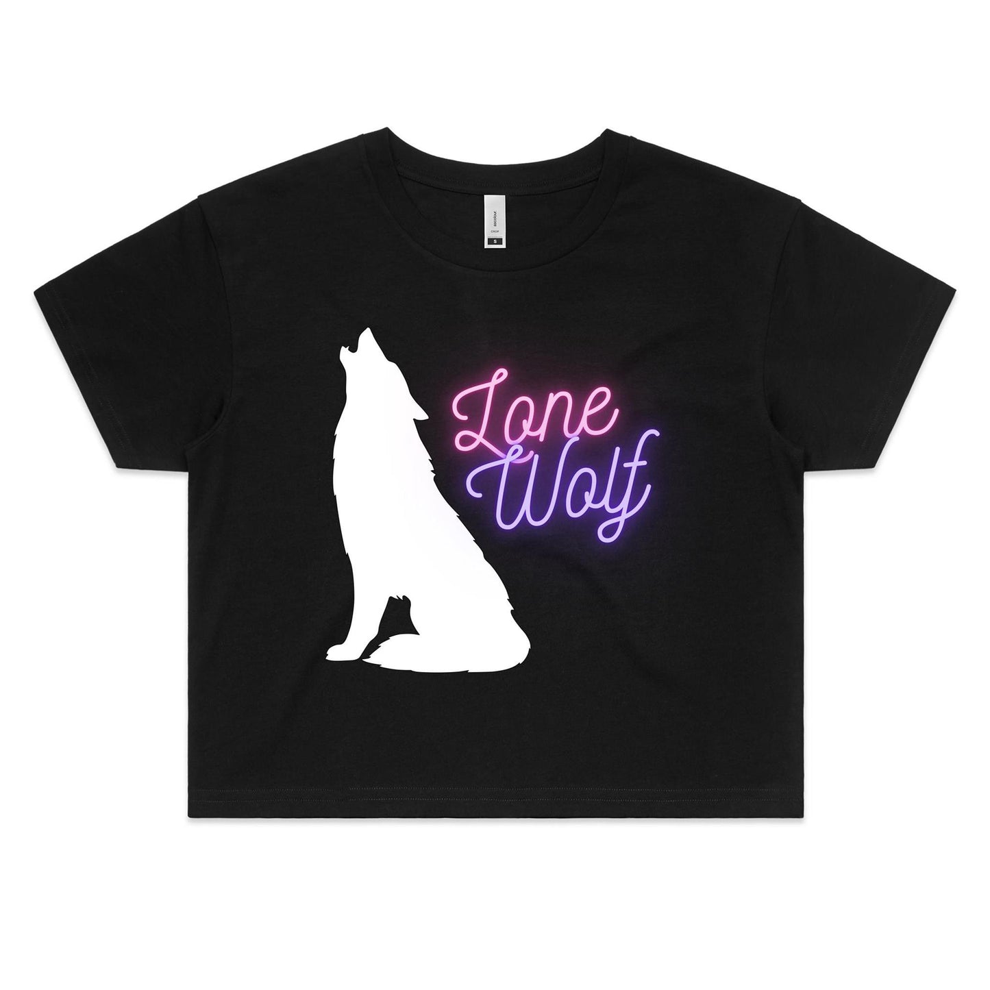 Lone Wolf Women's Crop Tee - Black