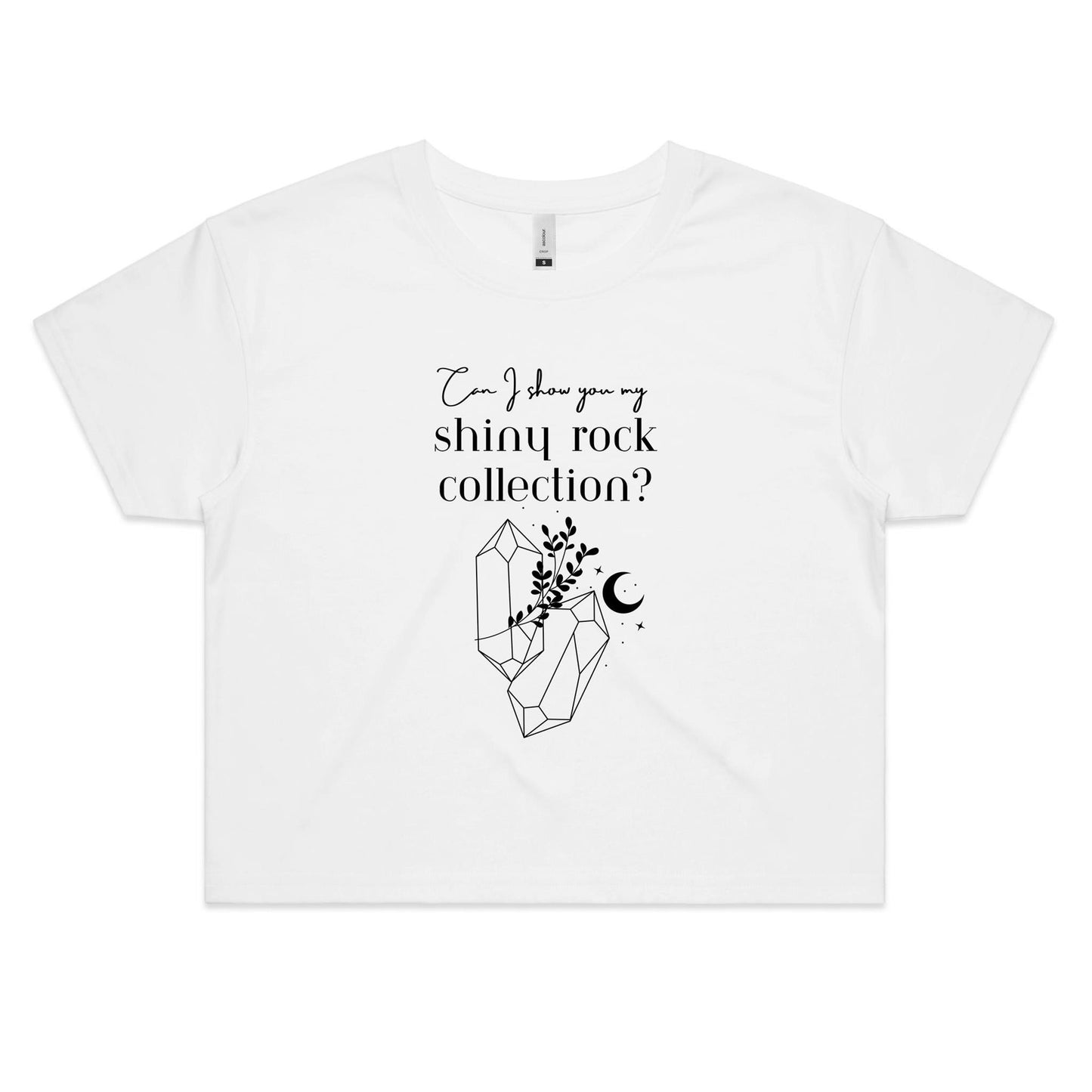 Shiny Rocks Crop Tee - White